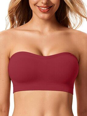 Supportive Strapless Push Up Bra for Women | Non-Slip Wireless Padded Bandeau
